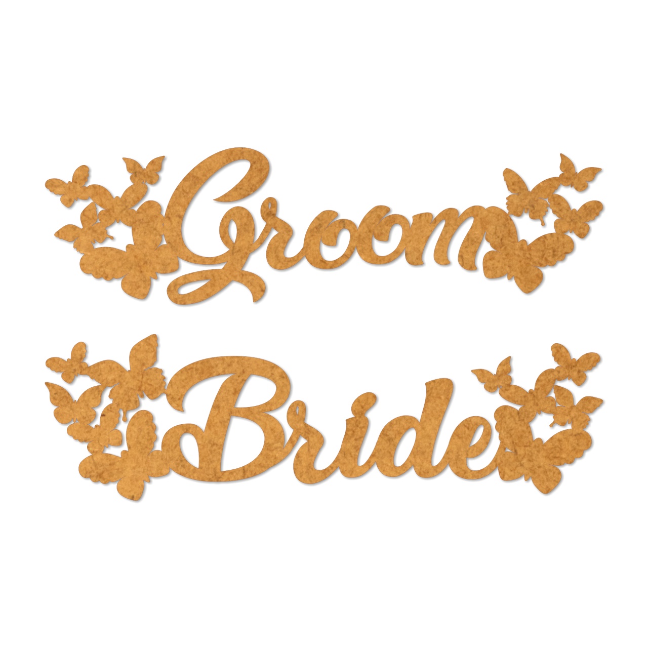 Decor Bride și Groom cu fluturi pentru umerașe, HDF