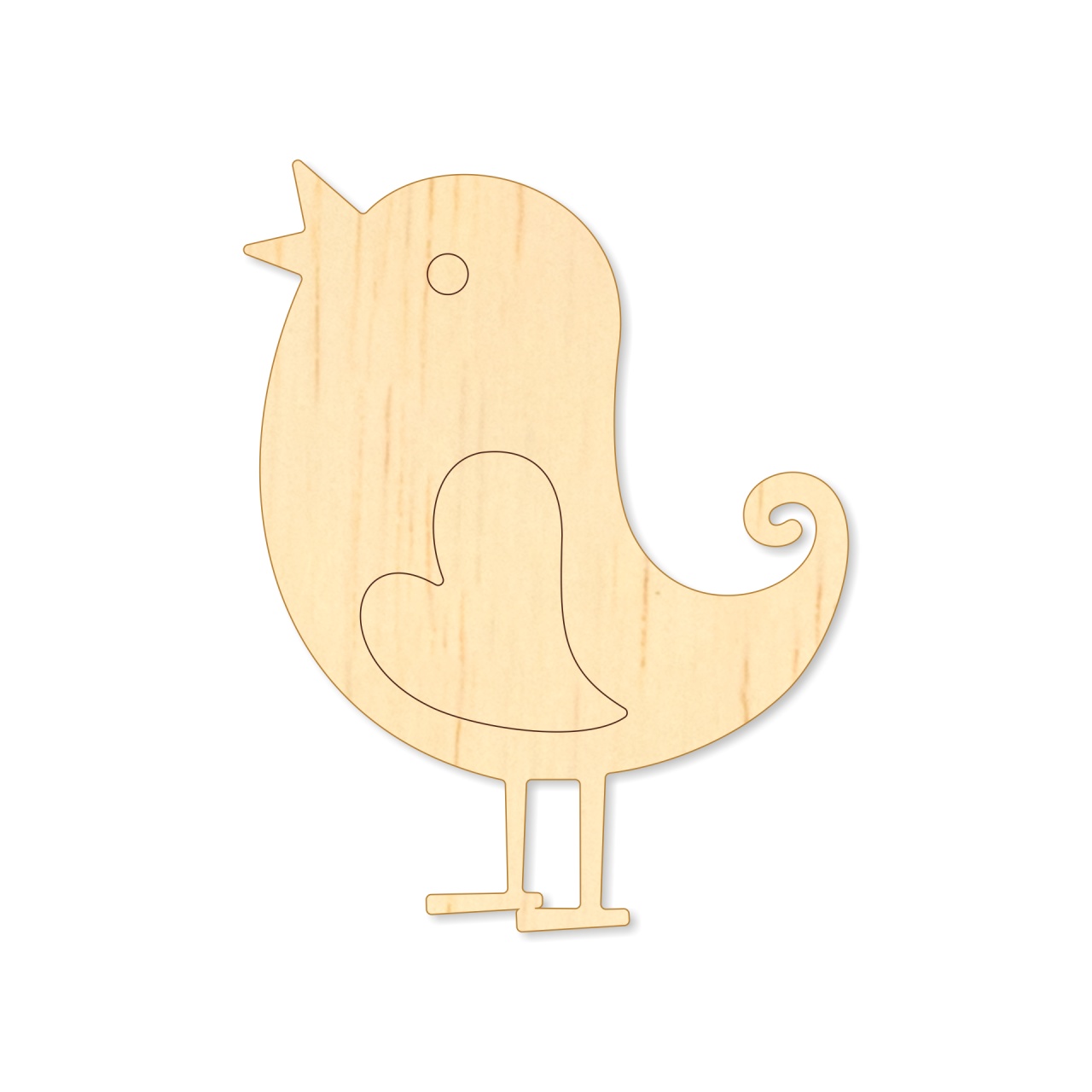 Pasăre, 7,8×10 cm, placaj lemn :: 10 cm