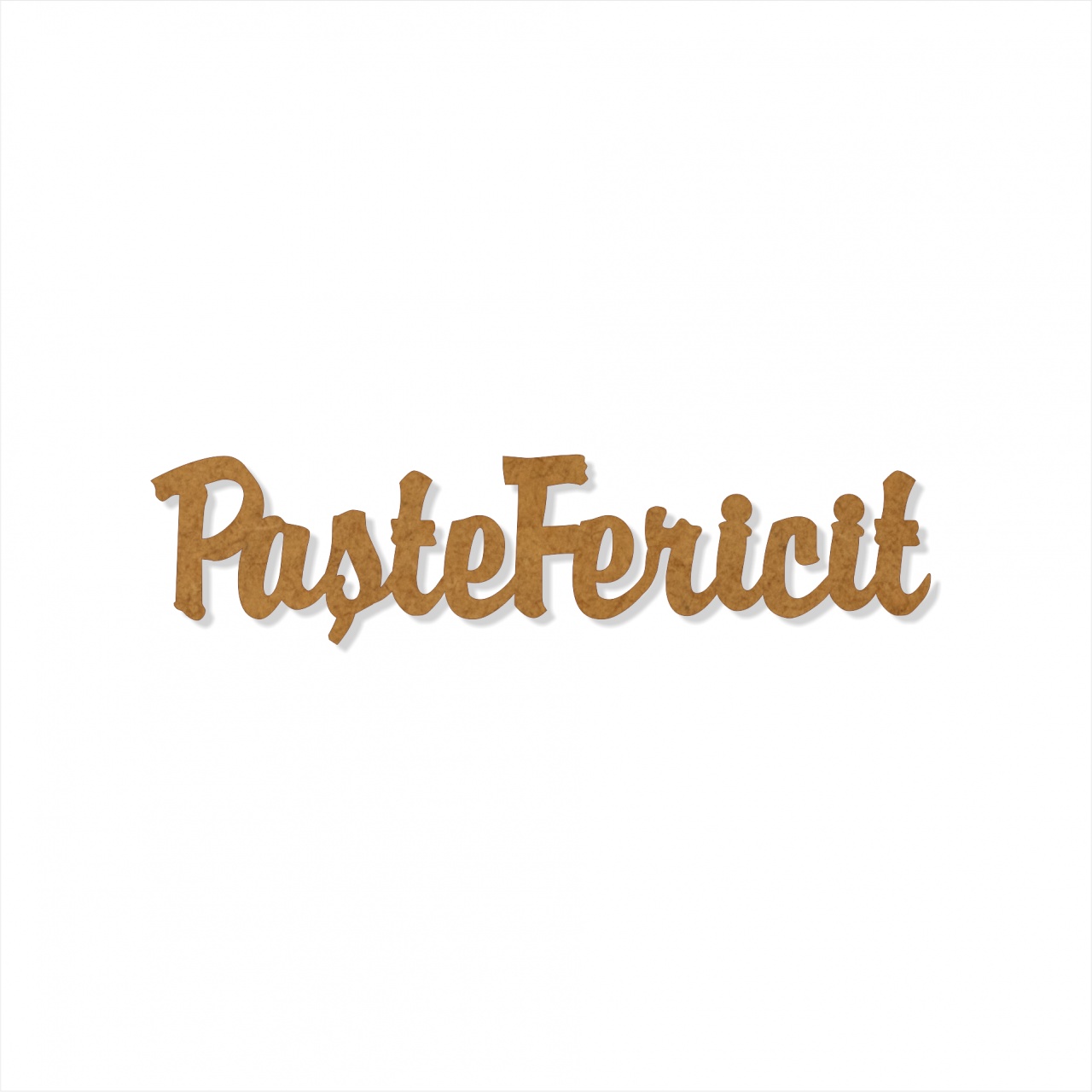 Text Paște Fericit decupat, 3 cm, MDF