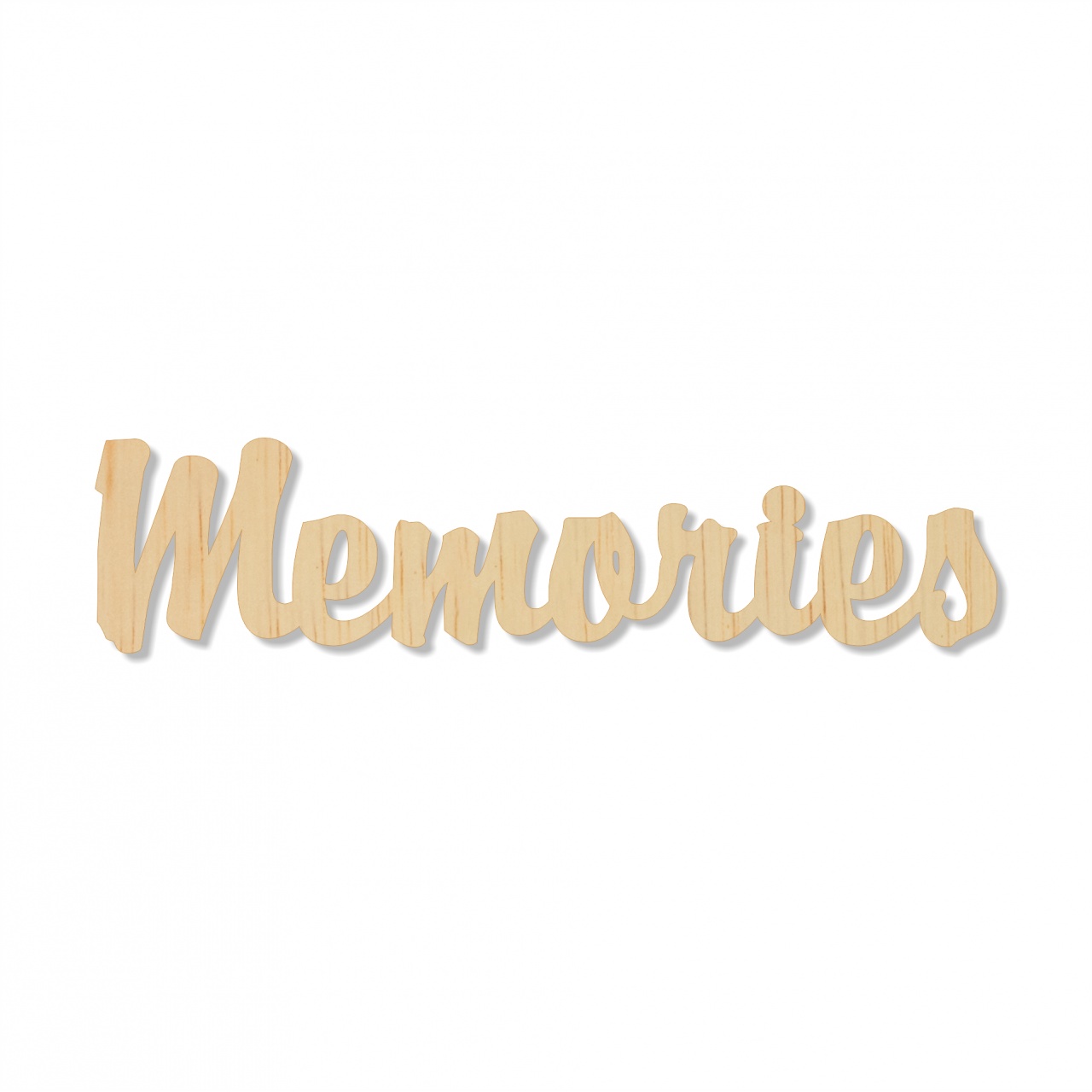 Text Memories, 3 cm, decupat din placaj