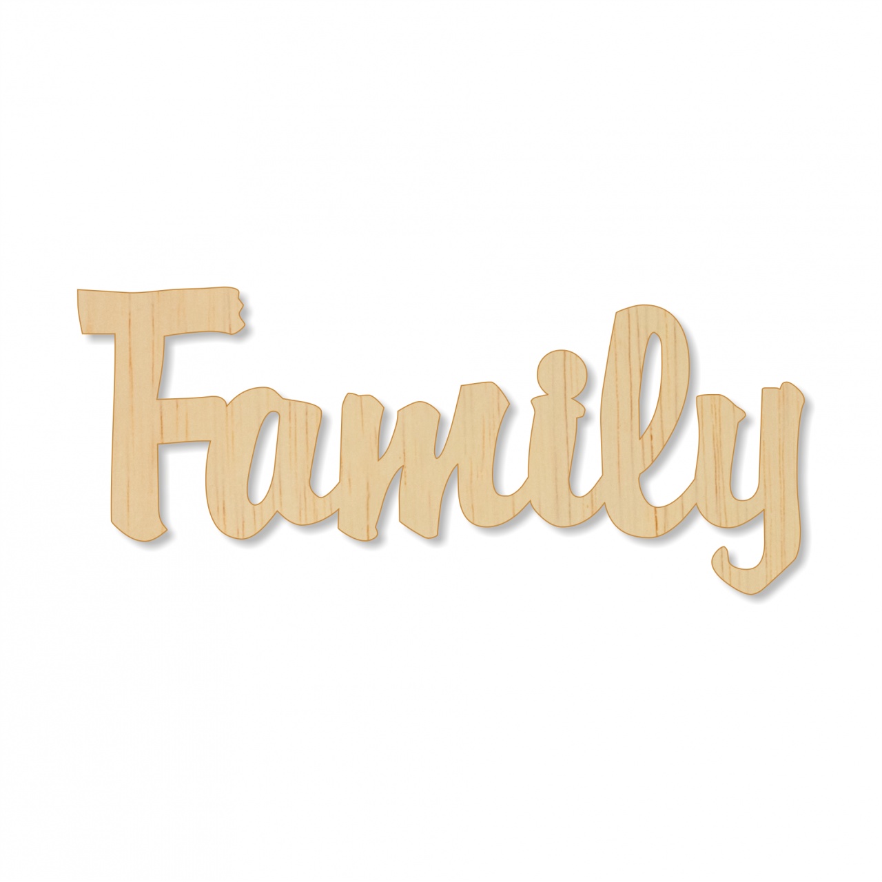 Text Family, 3 cm, decupat din placaj