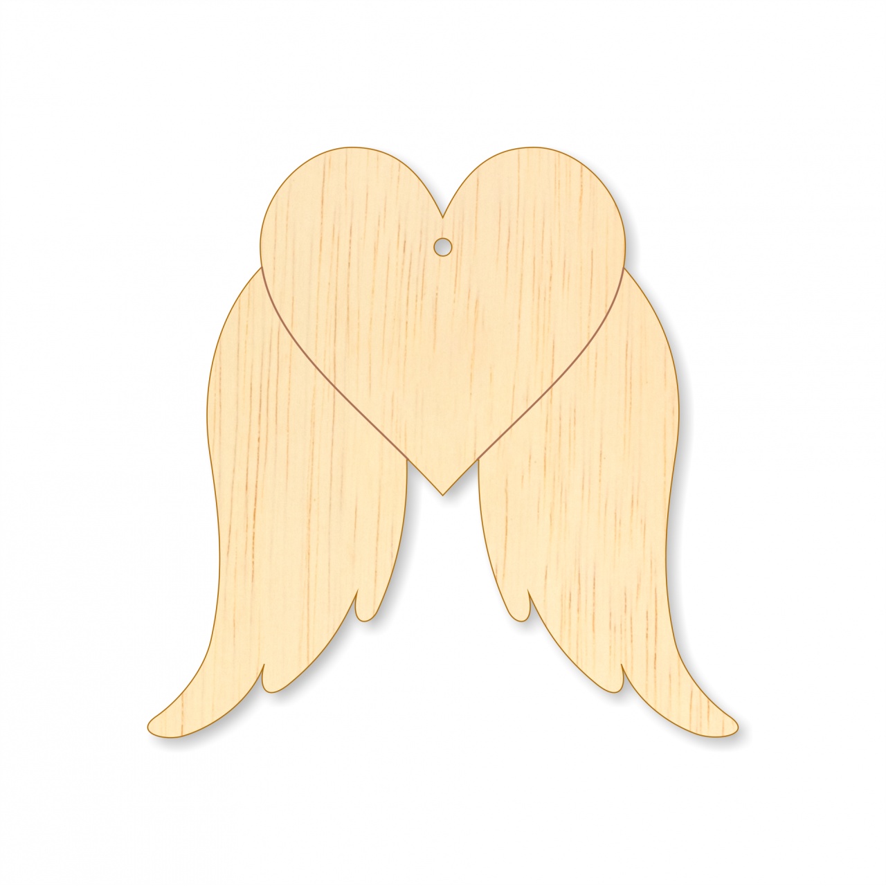 Aripă înger cu inimă, 5 cm, placaj lemn :: 5 cm