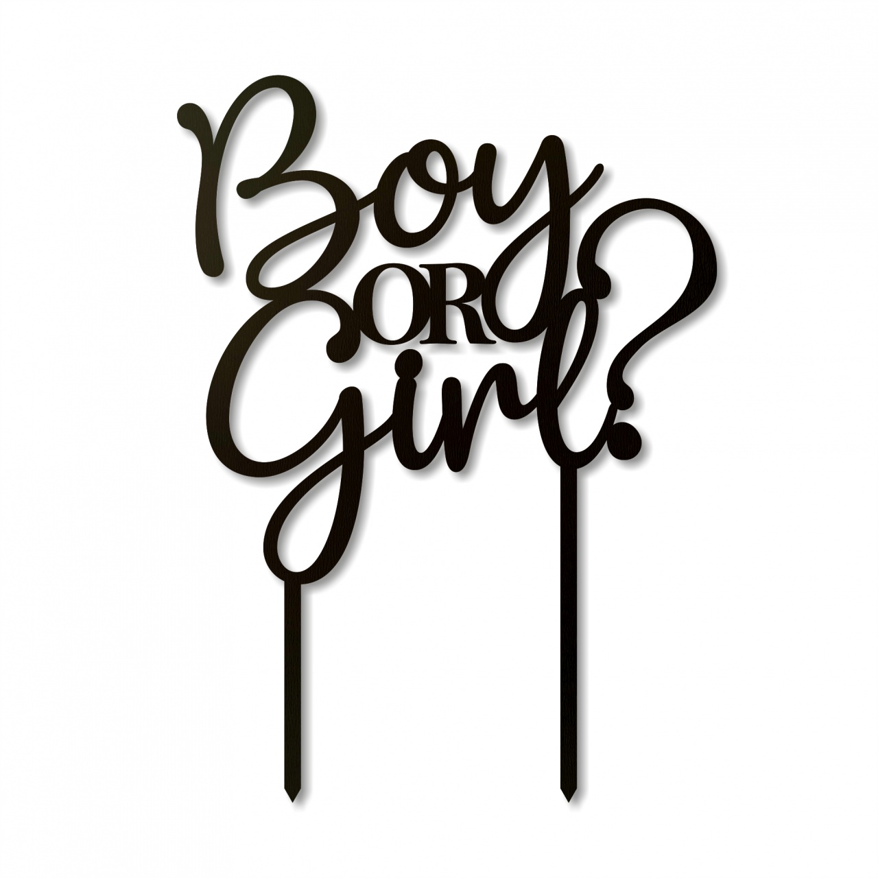 Cake topper "Boy or Girl?", 13×17,5 cm, HDF negru