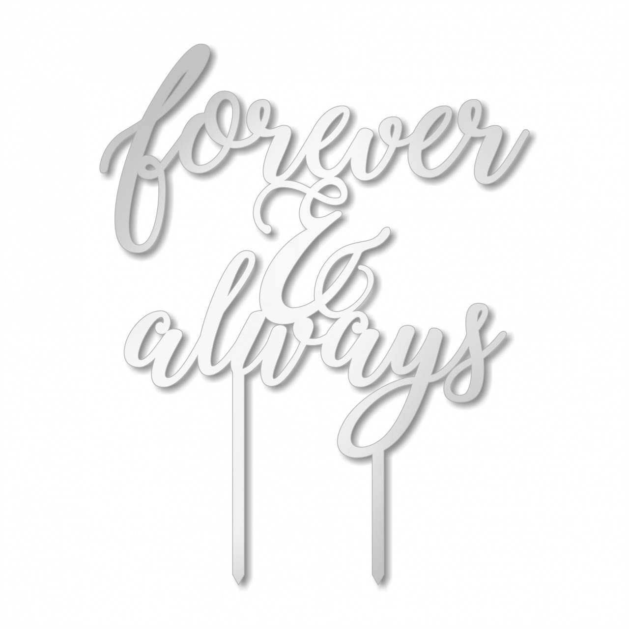 Topper Forever & Always, 13,5×17,5 cm, HDF alb :: Lemn