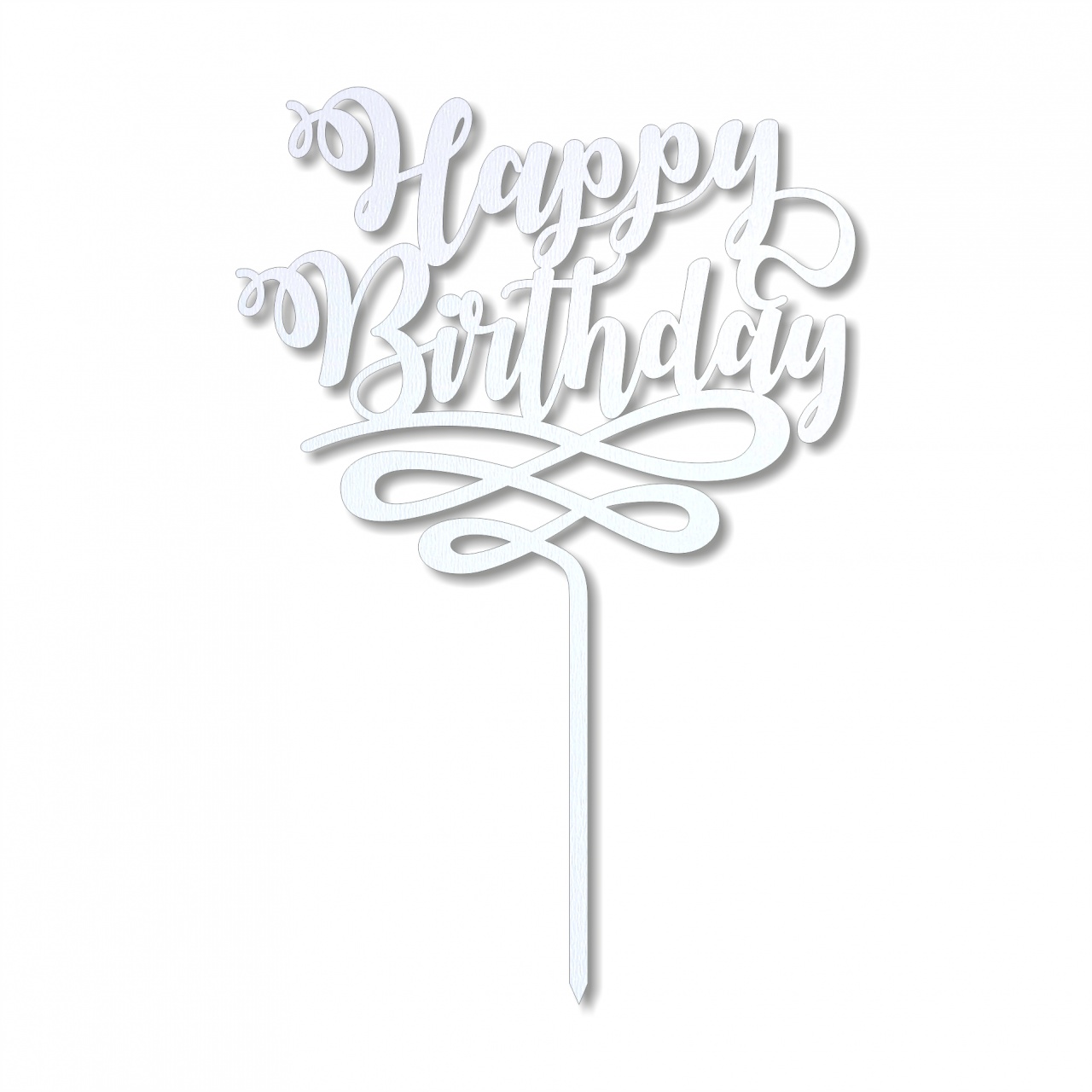 Topper Happy Birthday 13,5×20 cm, HDF alb