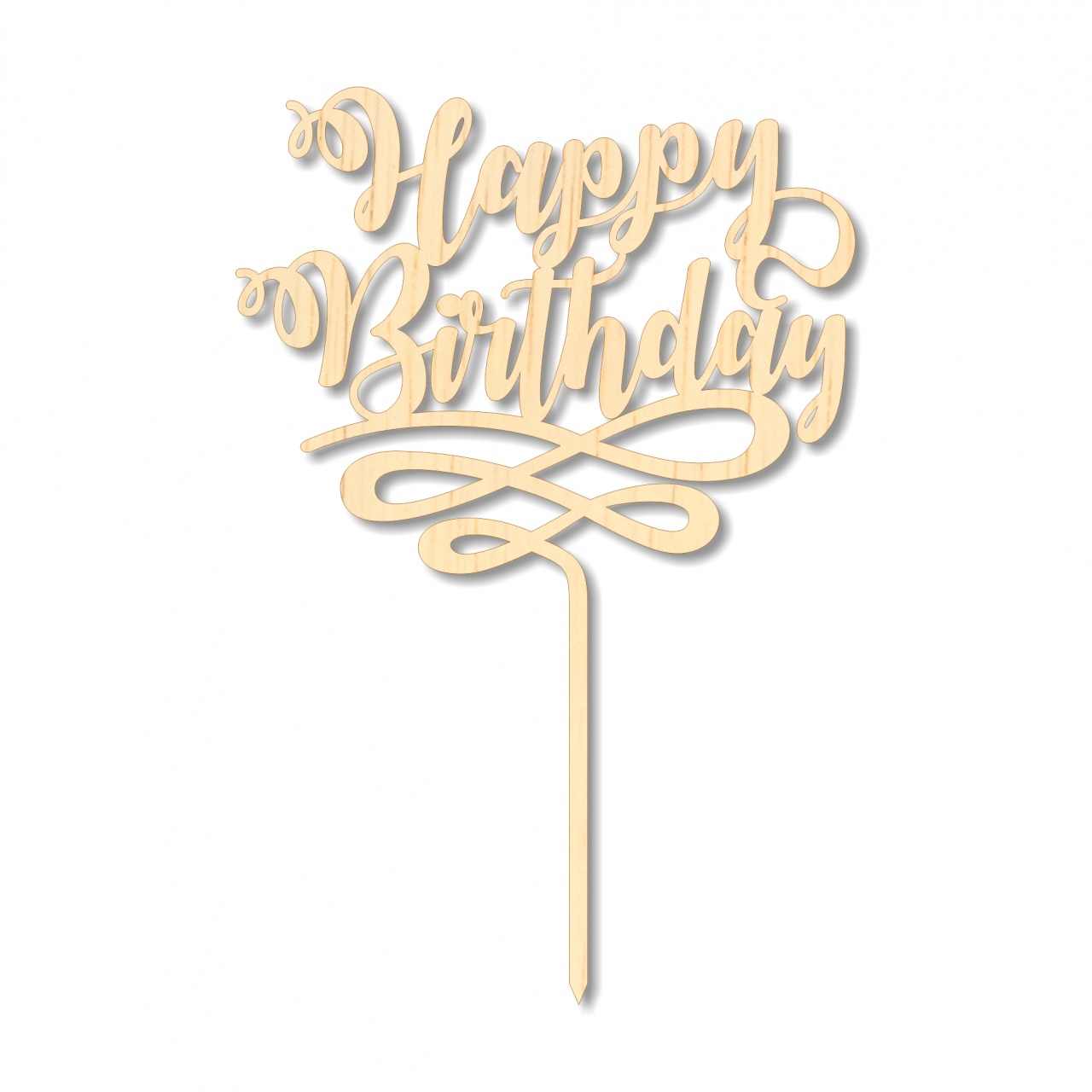 Topper Happy Birthday 13,5×20 cm, HDF alb