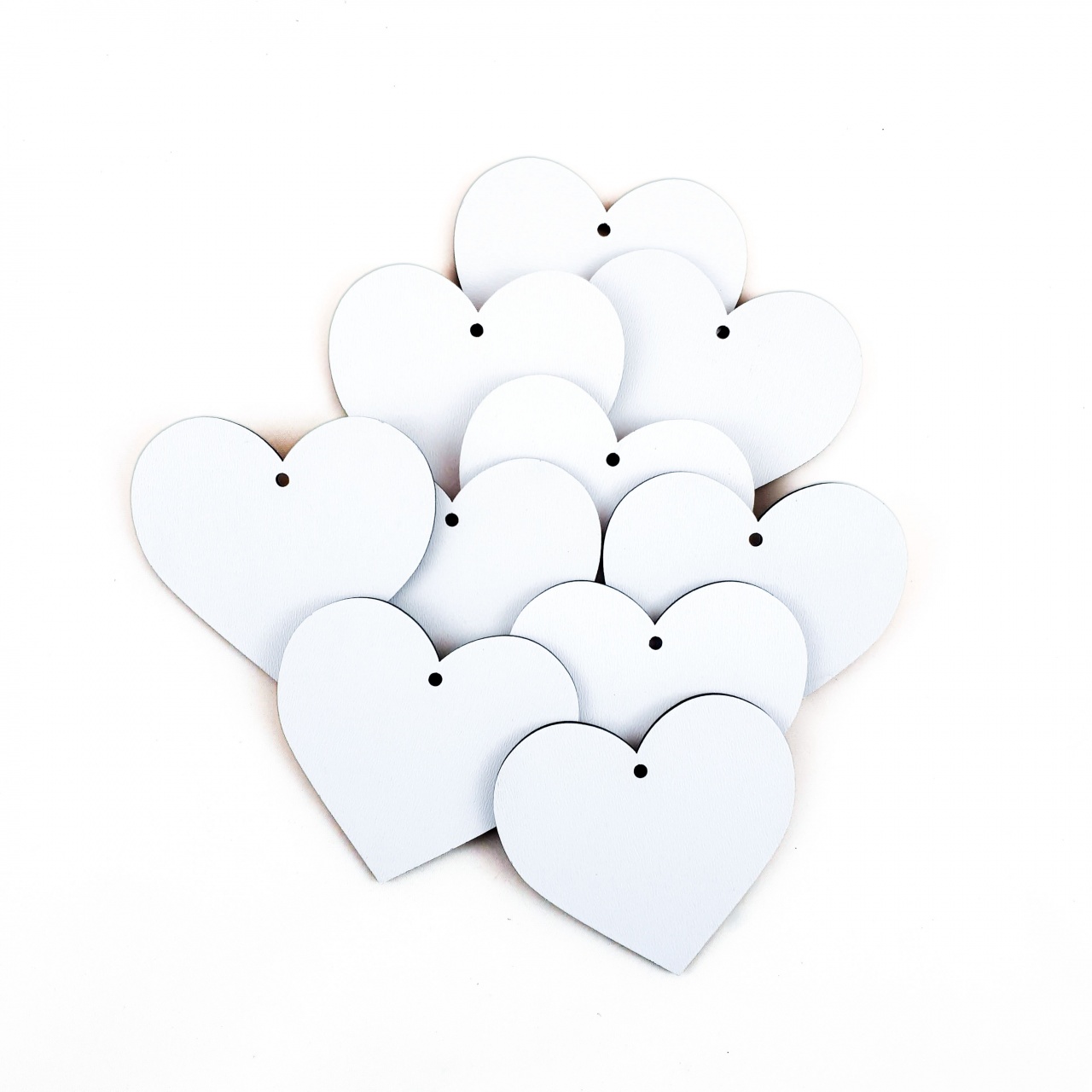 Inimă, 6×5,5 cm, MDF alb, 10 buc :: 6 cm