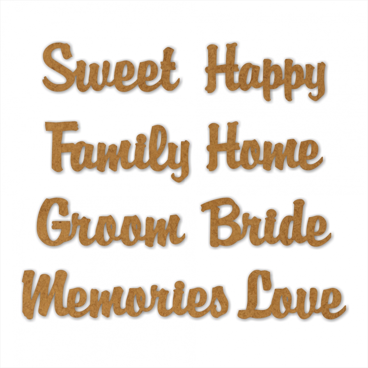 Text Bride, 3 cm, decupat din HDF