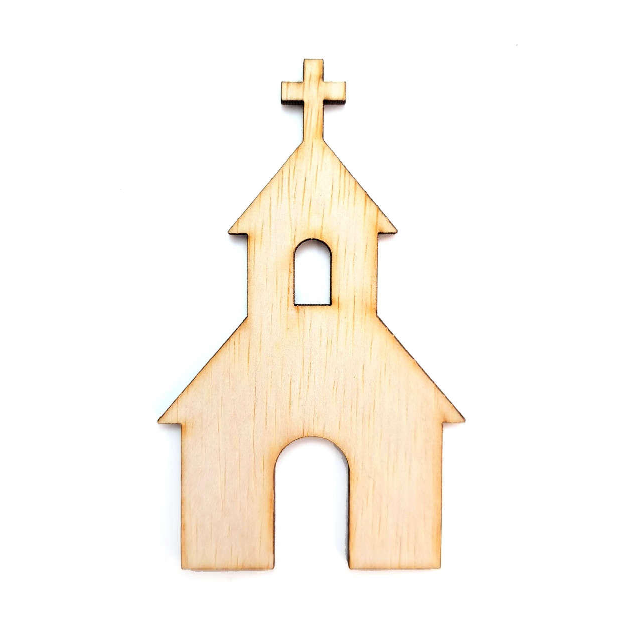 Biserică cu cruce, 6×10 cm, placaj lemn