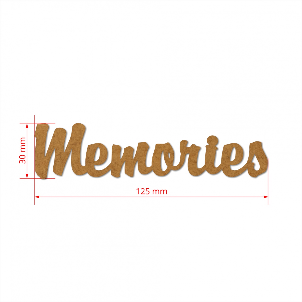 Text Memories, 3 cm, decupat din HDF