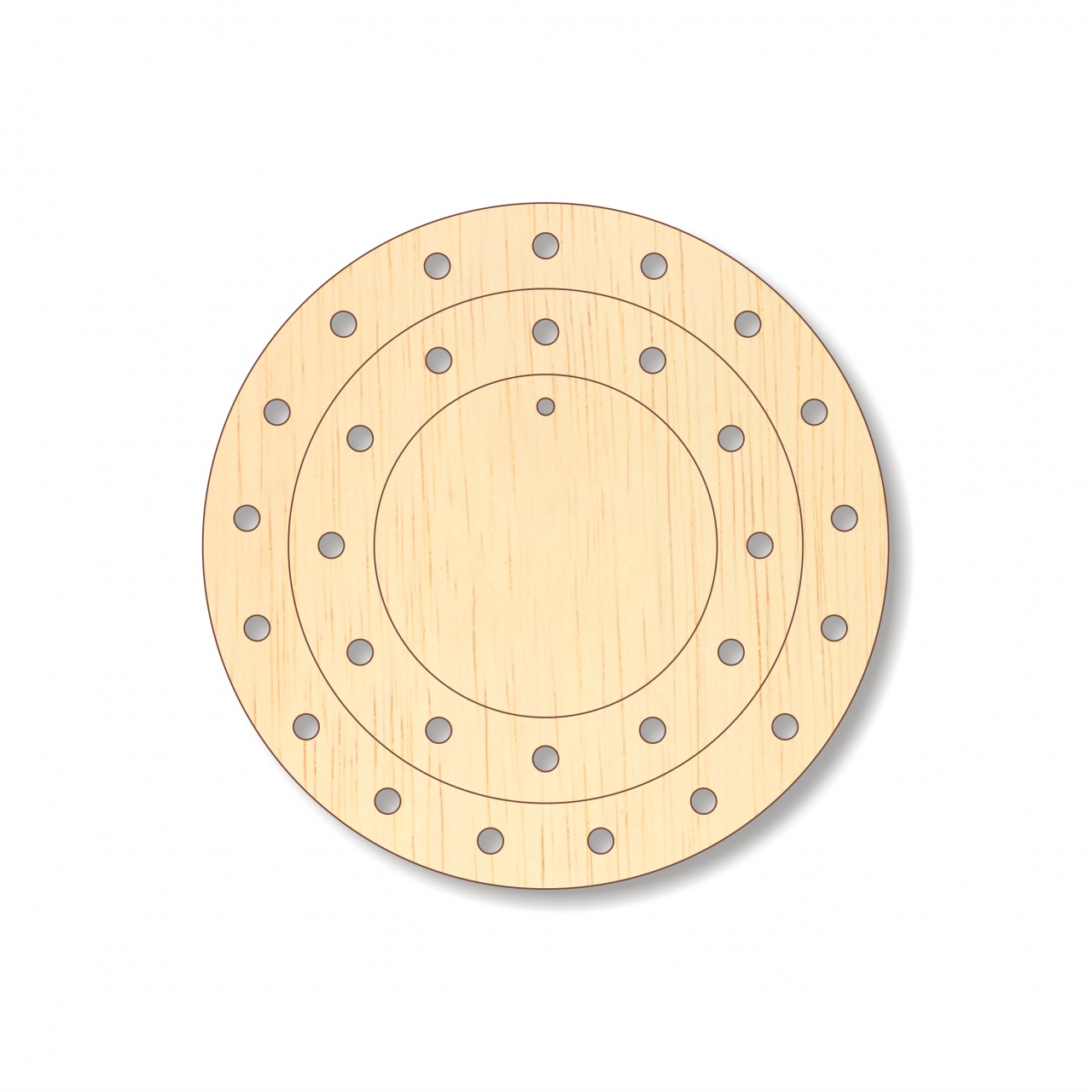 Set 2 inele 8 și 6 cm cu perforații, lățime inele 2 cm, placaj lemn :: Cu găuri