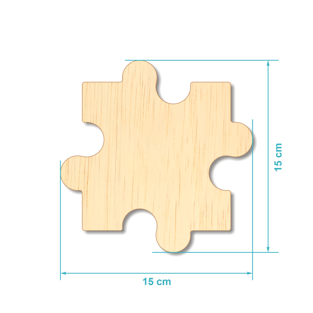 Piesă puzzle, 15×15 cm, placaj lemn :: 15 cm
