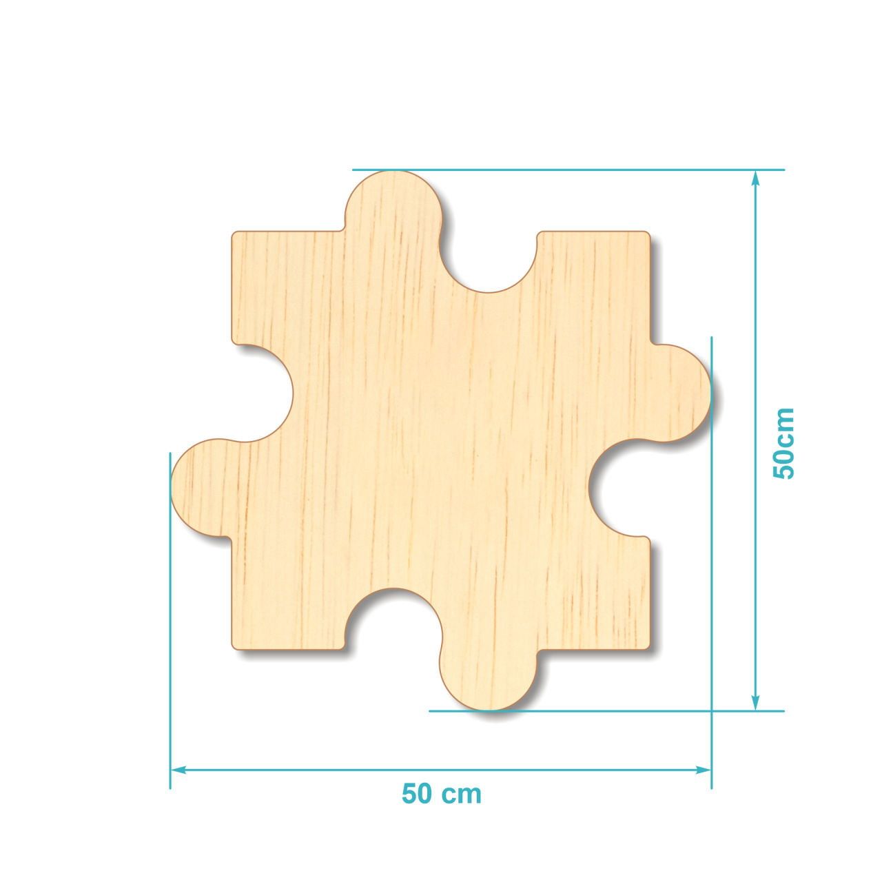 Piesă puzzle, 50×50 cm, placaj lemn :: 50 cm