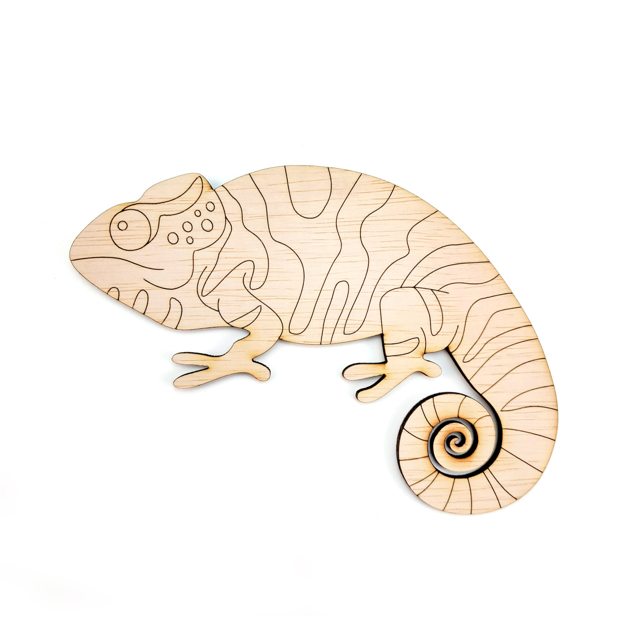 Cameleon, 7,5×10 cm, placaj lemn :: 10 cm