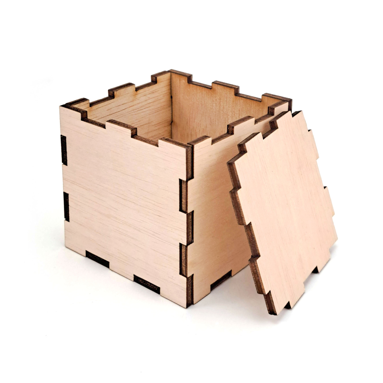 Cubuleț placaj lemn, 10×10×10 cm :: 10 cm
