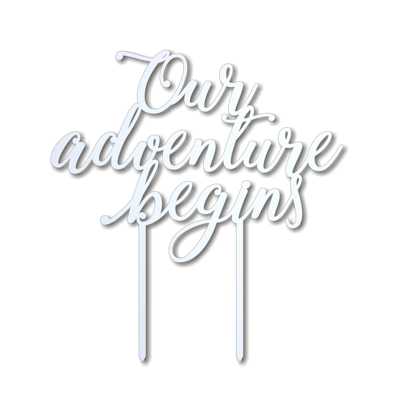 Topper Our adventure begins, 15×16 cm, HDF negru :: Lemn