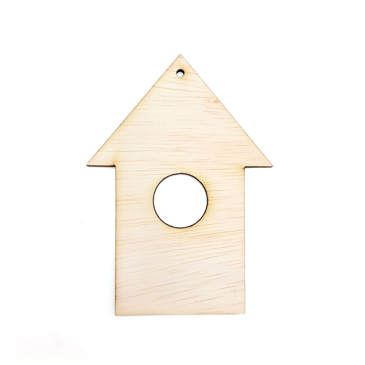 Căsuță cu cerc, 10,7×15 cm, placaj lemn  :: 15 cm