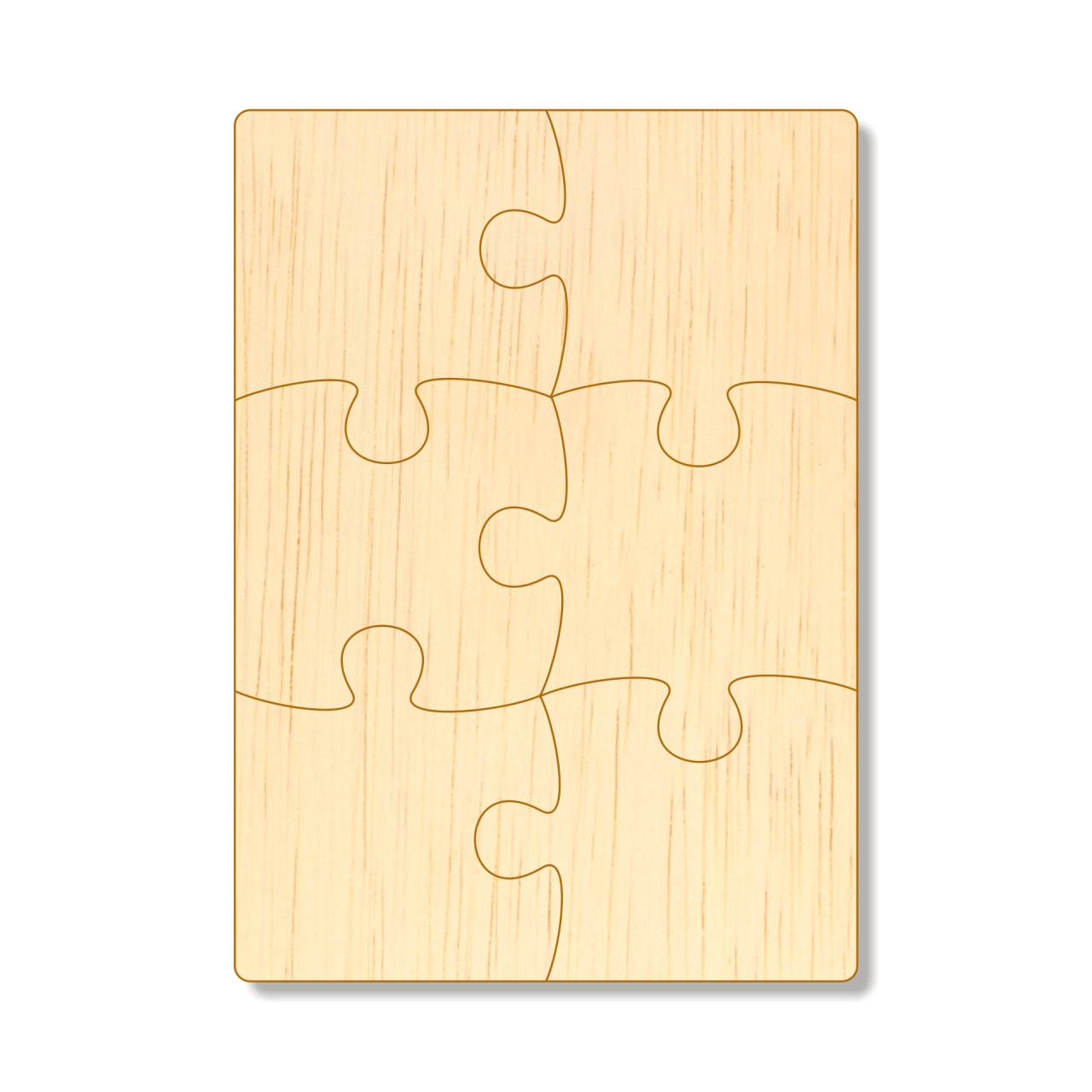 Puzzle dreptunghi 6 piese, 30×42 cm, placaj lemn :: 30×42 cm