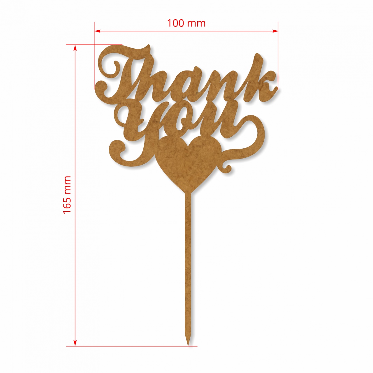 Topper Thank You, 10×16,5 cm, HDF