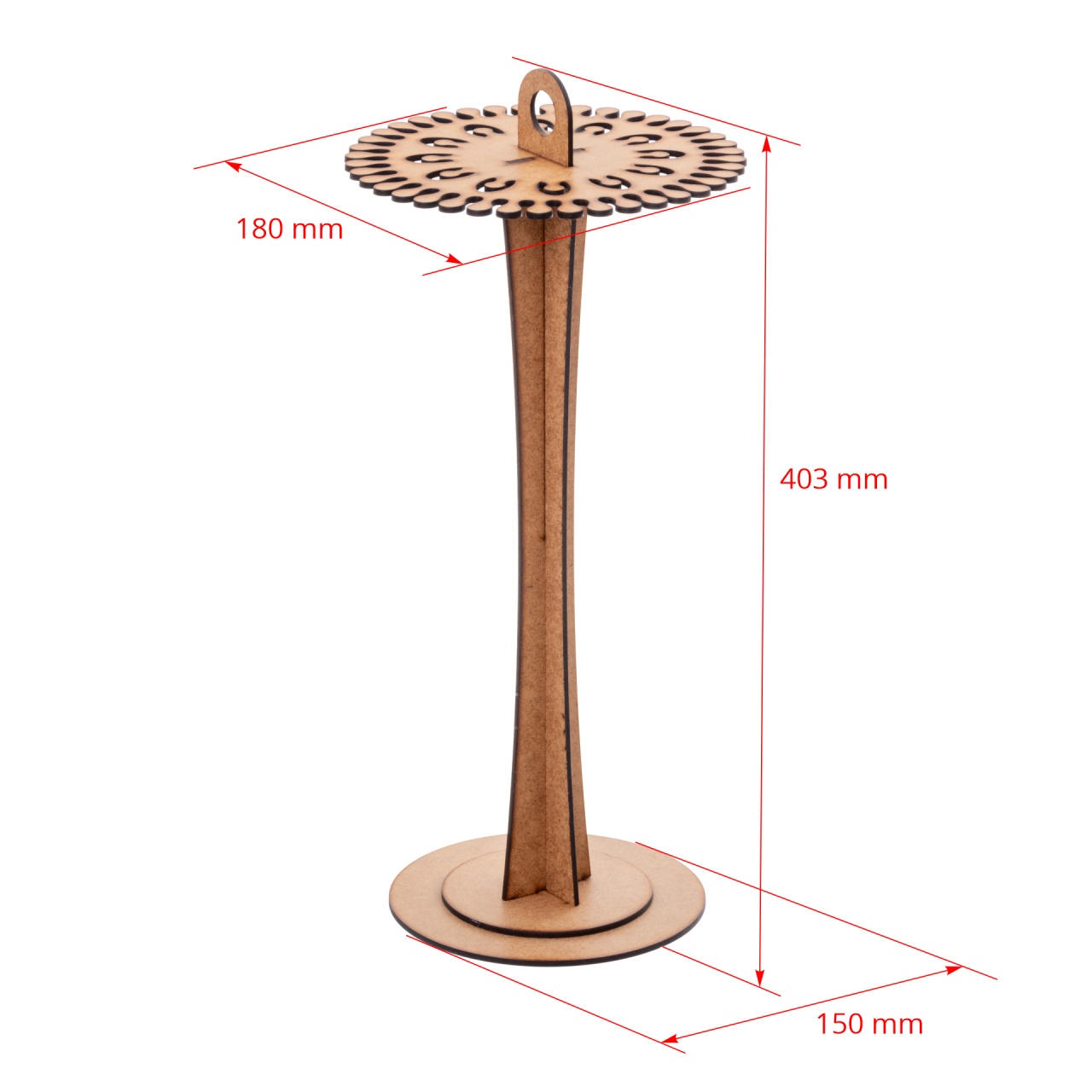 Stand rotund pentru coliere, HDF, 18×40 cm